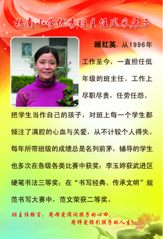 林南小学优秀班主任之一：顾红…