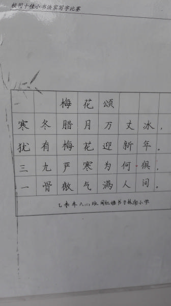 林南小学举行学生廉洁书法大赛…