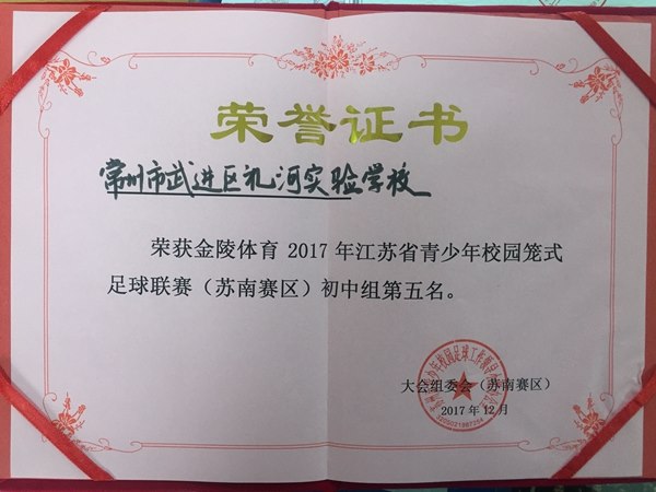 2017年江苏省青少年校园笼式足球联赛苏南赛区初中组第五名.JPG