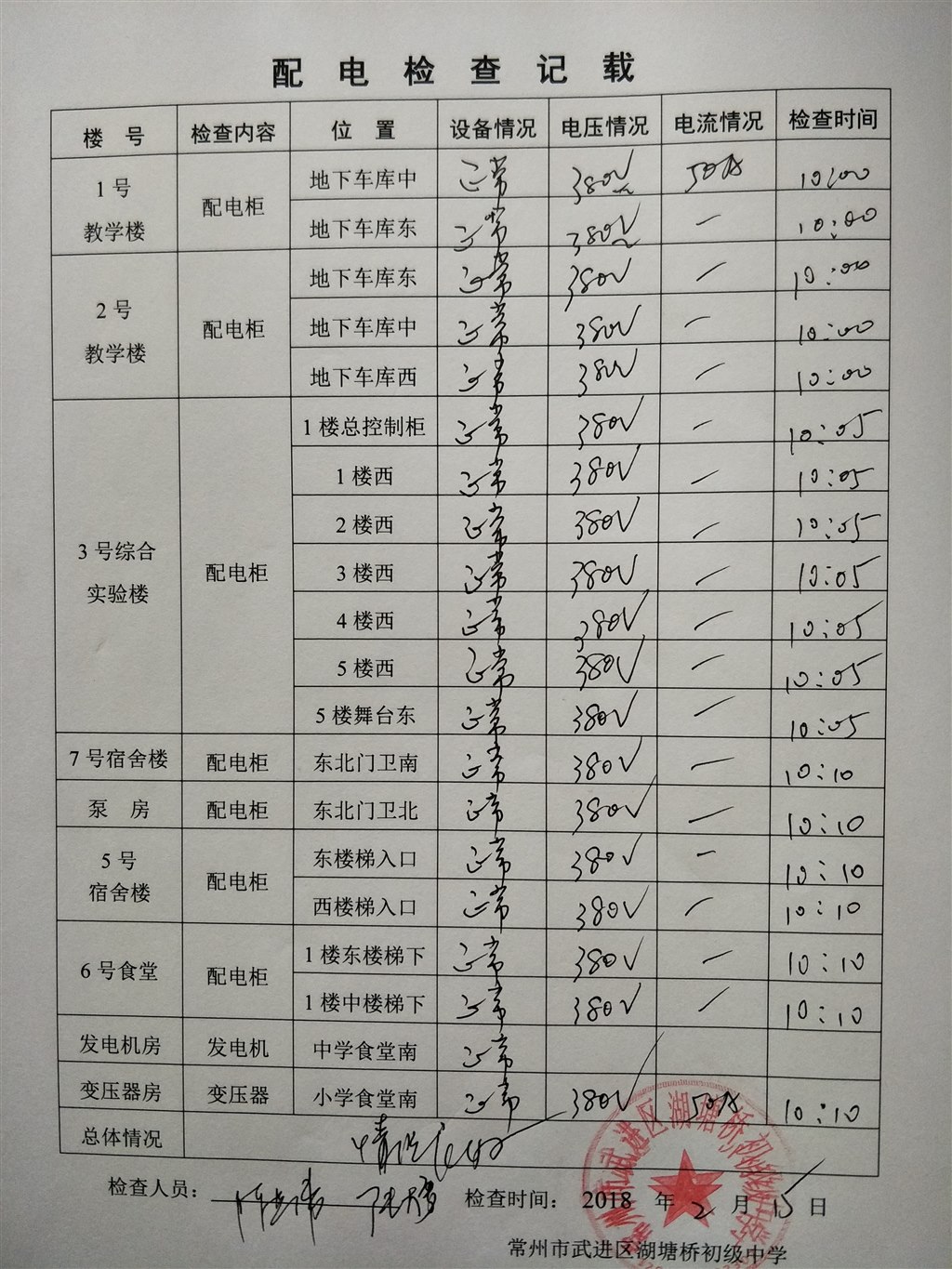 2018年2月配电检查记载（湖塘桥初级中学）.jpg