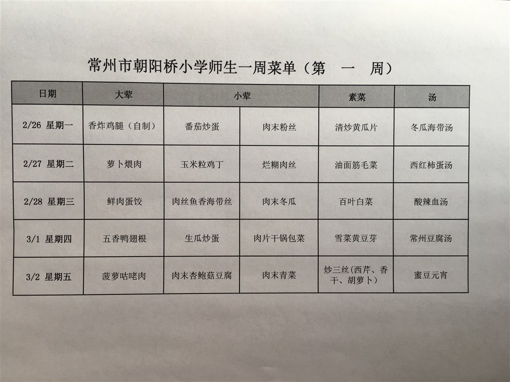 2018朝阳桥小学师生第一周菜单.JPG