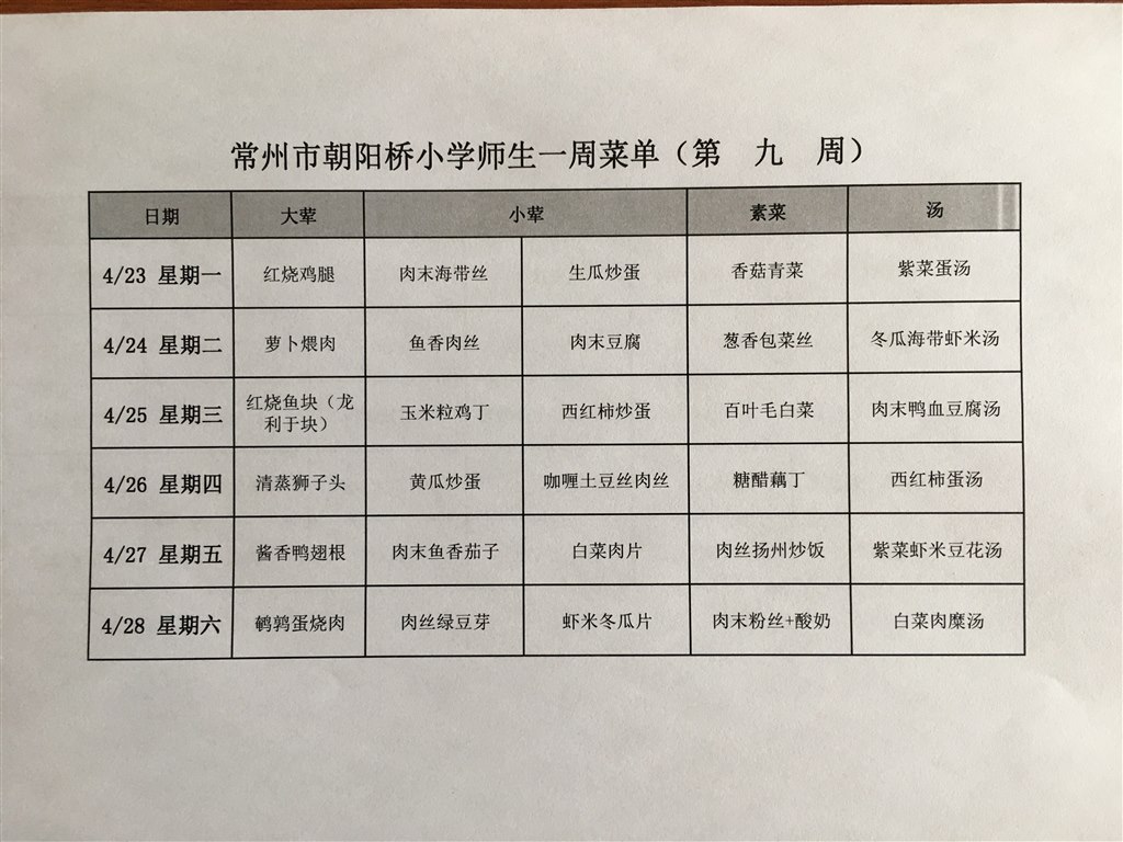 2018朝阳桥小学师生第九周菜单.JPG
