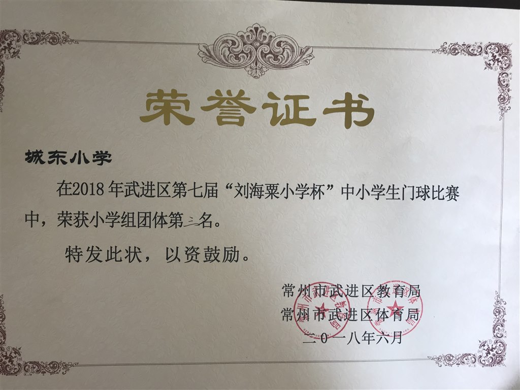 城东小学 小学组团体第三名.JPG