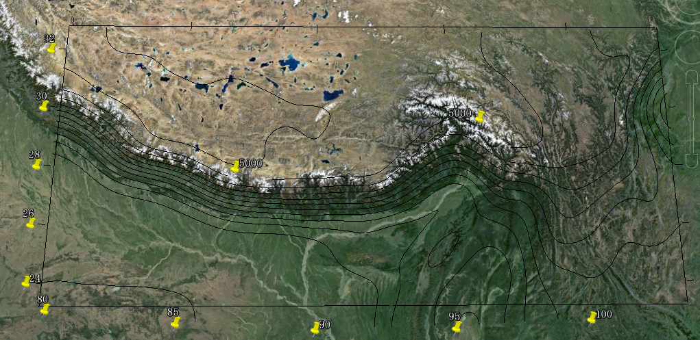 global_mapper、surfer和google_earth结合制作的等高线