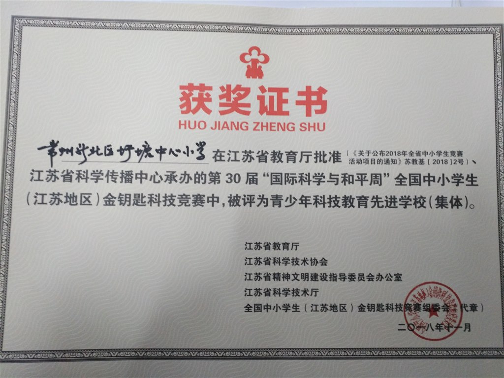 30届“国际科学与和平周”金钥匙青少年科技教育先进学校（集体）.jpg