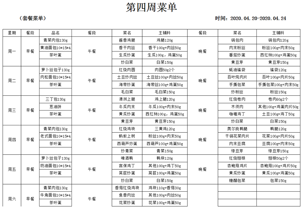 2019-2020学年第二学期北郊高中第4周菜单.png