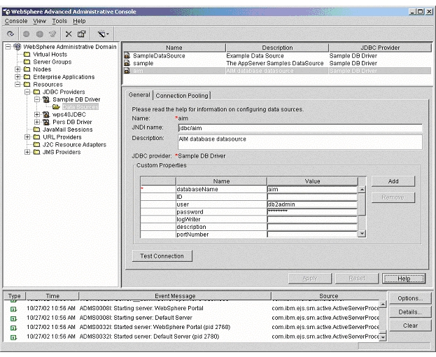 WebSphere Application Server Administrative Console 的抓屏