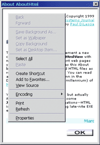 Figure 1 Unwanted Context Menu