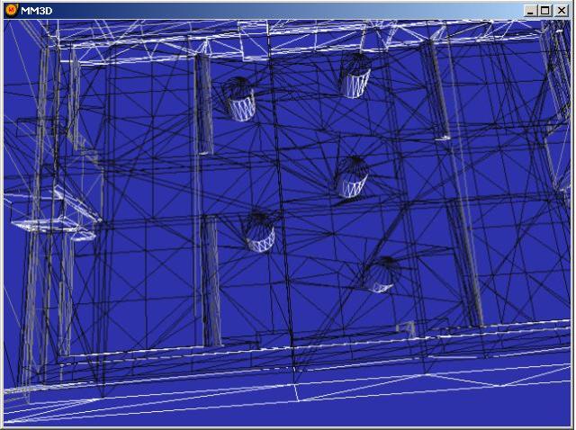 3D引擎里显示的线框图，已经添加摄像机移动功能。