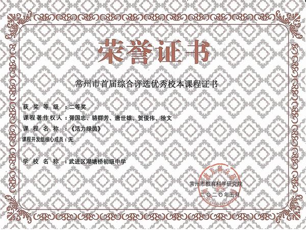 2020.5.《活力绿茵》获常州市首届综合评选优秀校本课程二等奖（胥国忠、骆群芳、唐世雄、贺俊伟、徐文）.jpg