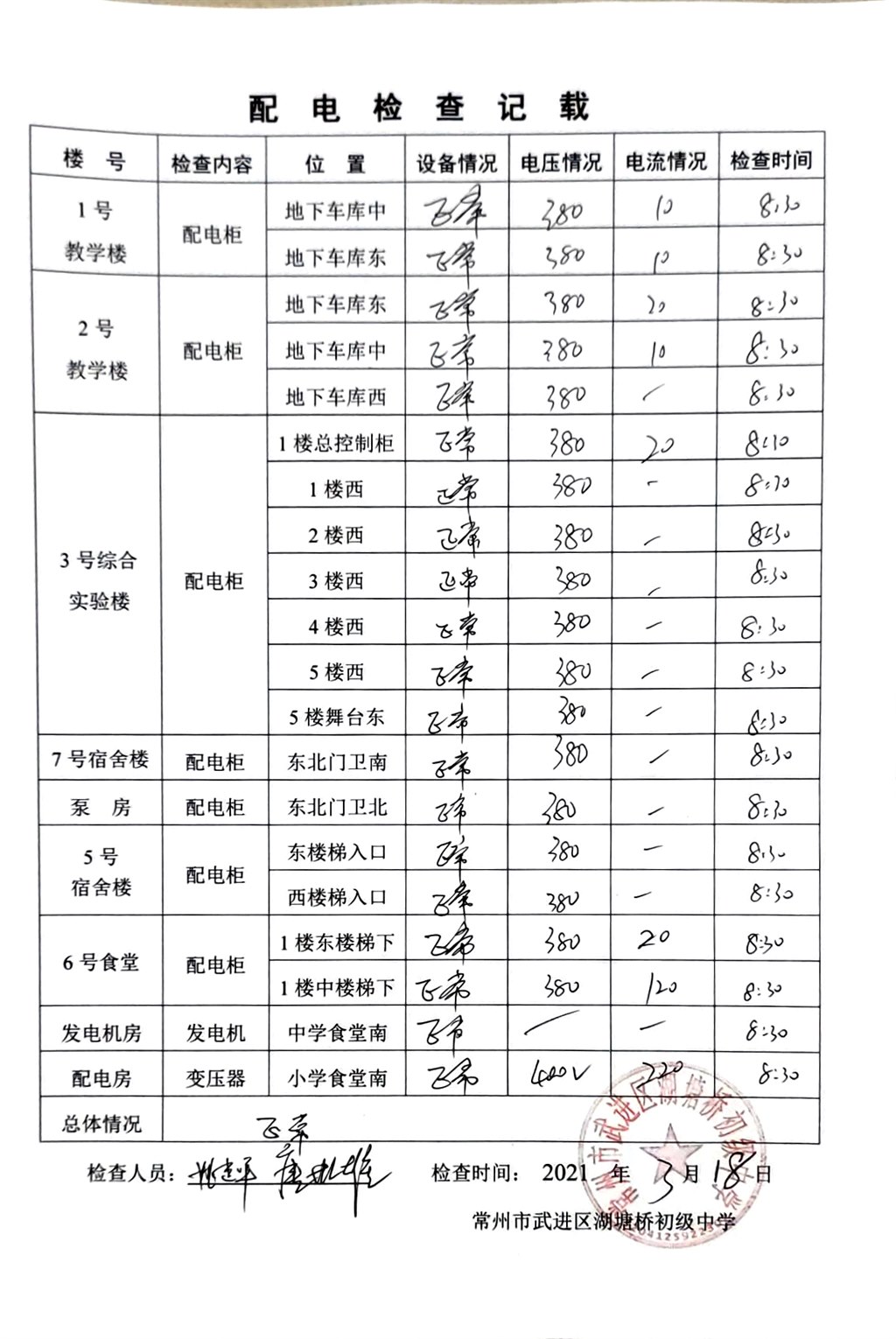 2021年3月配电检查记载（湖塘桥初级中学）.jpg