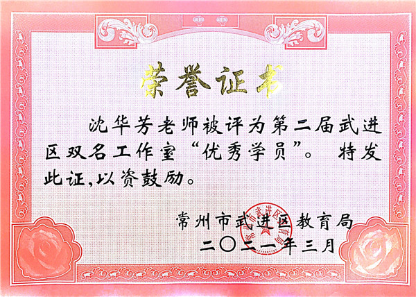2021.03洛小沈华芳老师被评为第二届武进区双名工作室“优秀学员”_副本.jpg