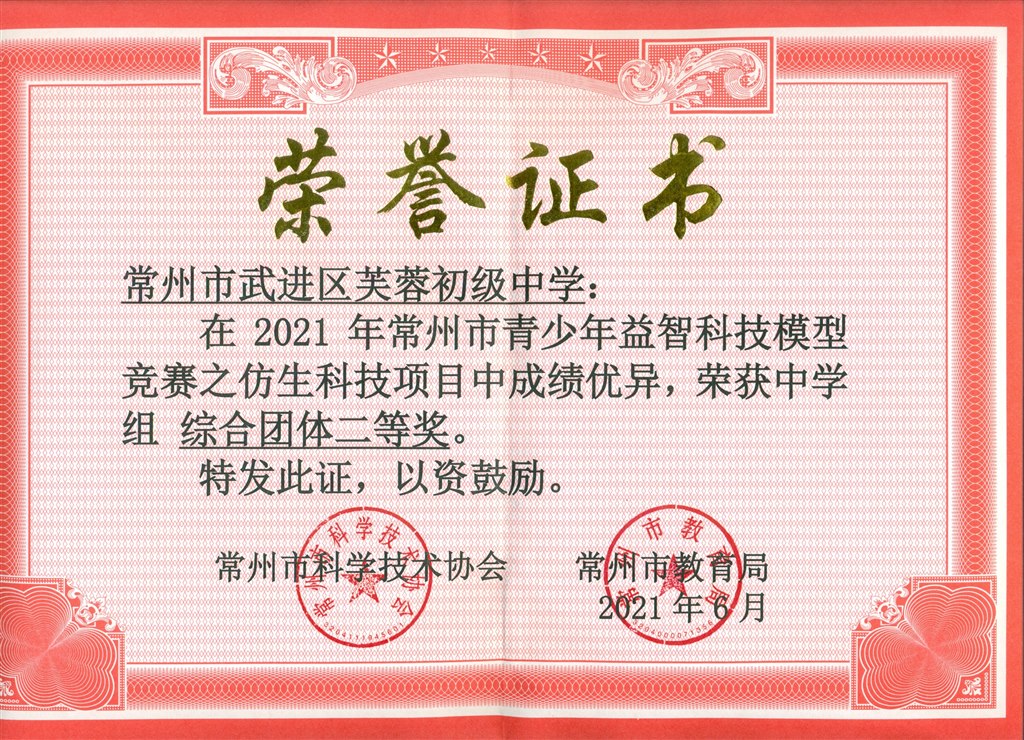 2021年市青少年益智科技模型竞赛之仿生科技中学组综合团体二等奖.jpg