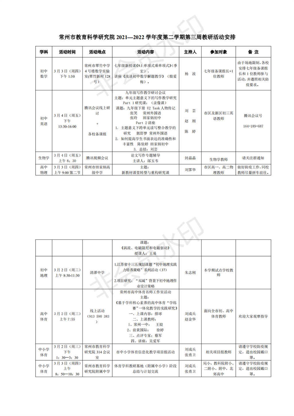 常州市教育科学研究院2021—2022学年度第二学期第三周教研活动安排_0.png