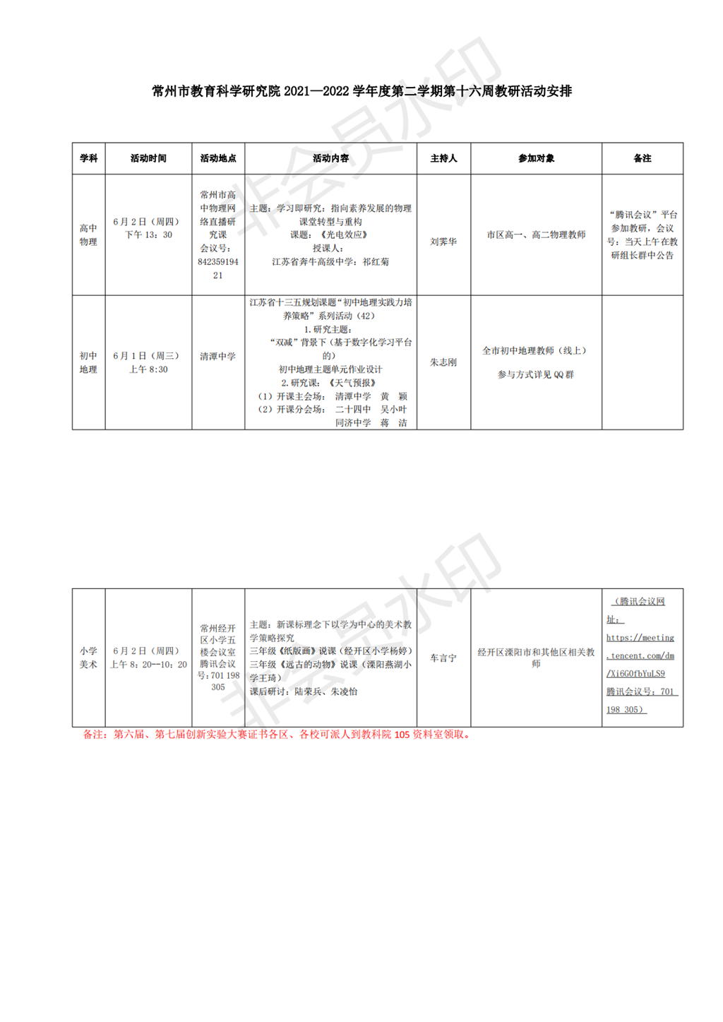 常州市教育科学研究院2021—2022学年度第二学期第十六周教研活动安排_0.png