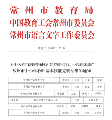 横林小学教师在市教师技能竞赛…