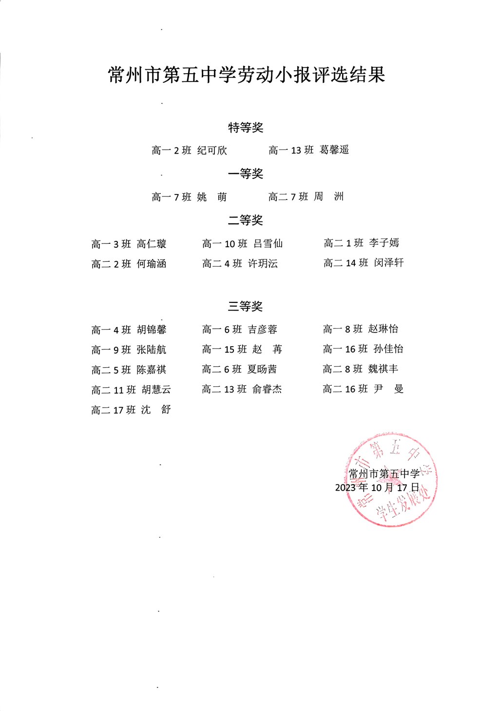 常州市第五中学劳动小报评选结果 (1).jpg