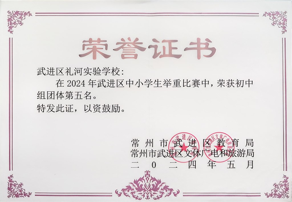 2024.5-2024年武进区中小学生举重比赛荣获初中组团体第五名.jpg