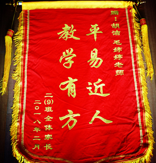 二（9）班全体家长送锦旗.JPG